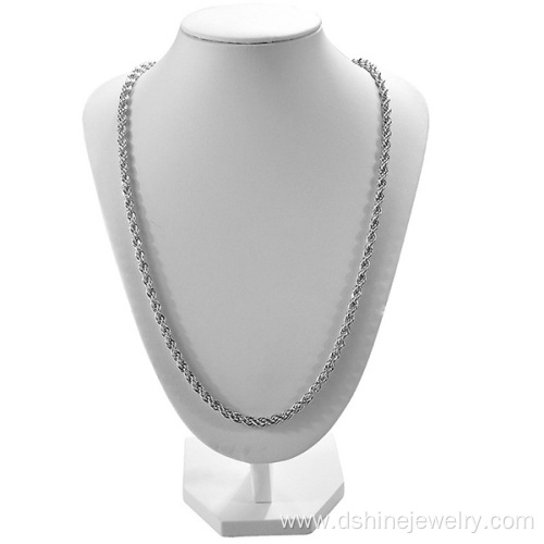 Twisted Stainless Steel Chain Necklace Men Chain Necklace